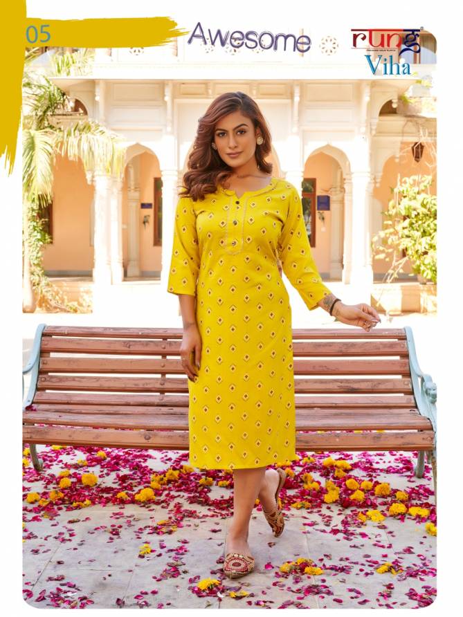 Viha By Rung Casual Printed Kurtis Wholesale Clothing Suppliers In India